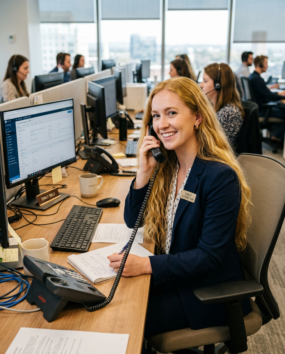 Friendly representative answering your phone call